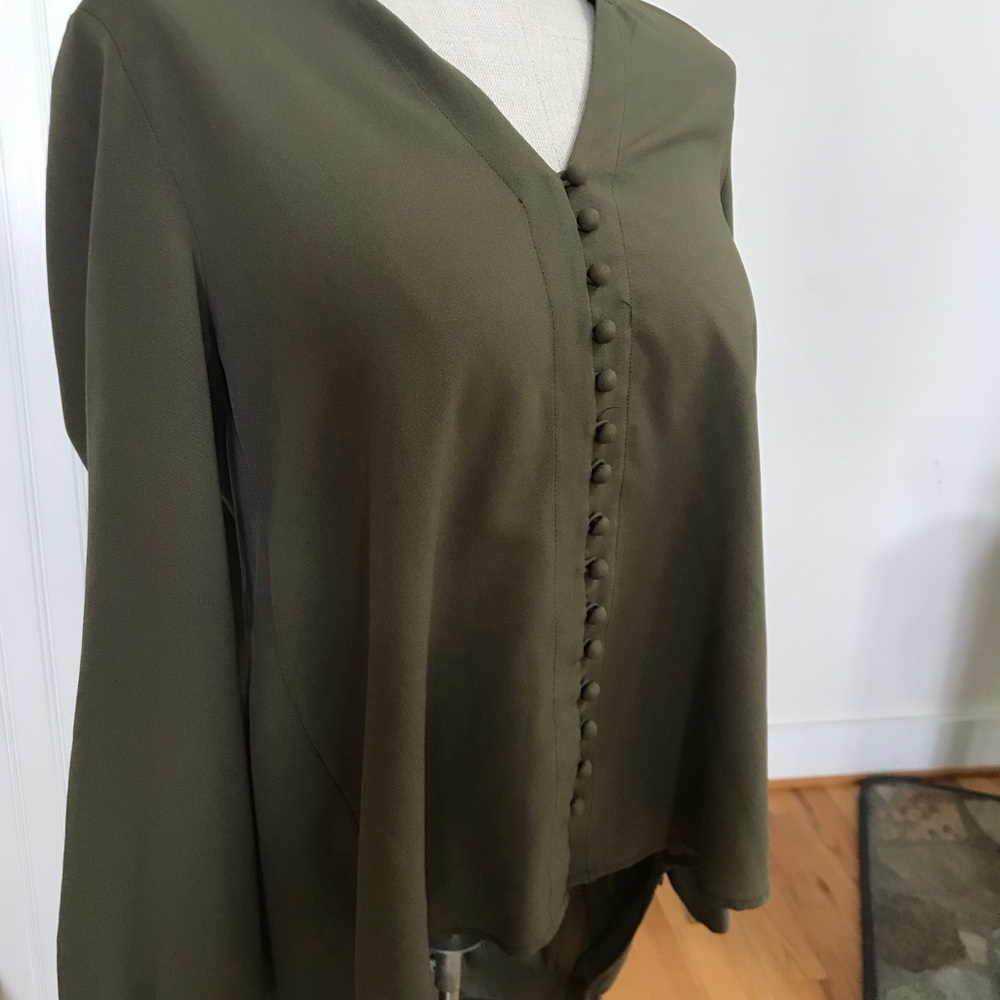 Army green blouse